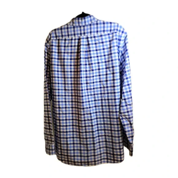 Ralph Lauren‎ Men's XL Gingham Button Down Shirt Blue Classic Fit Cotton - Picture 8 of 10